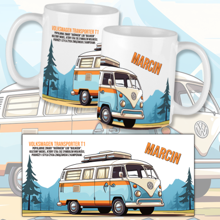 Volkswagen Transporter T1 + Imię - kubek